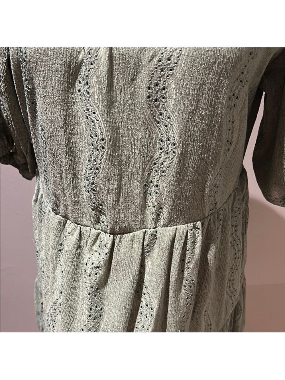 Suzy Shier Green Puff Sleeve Sundress - Picture 4 of 7